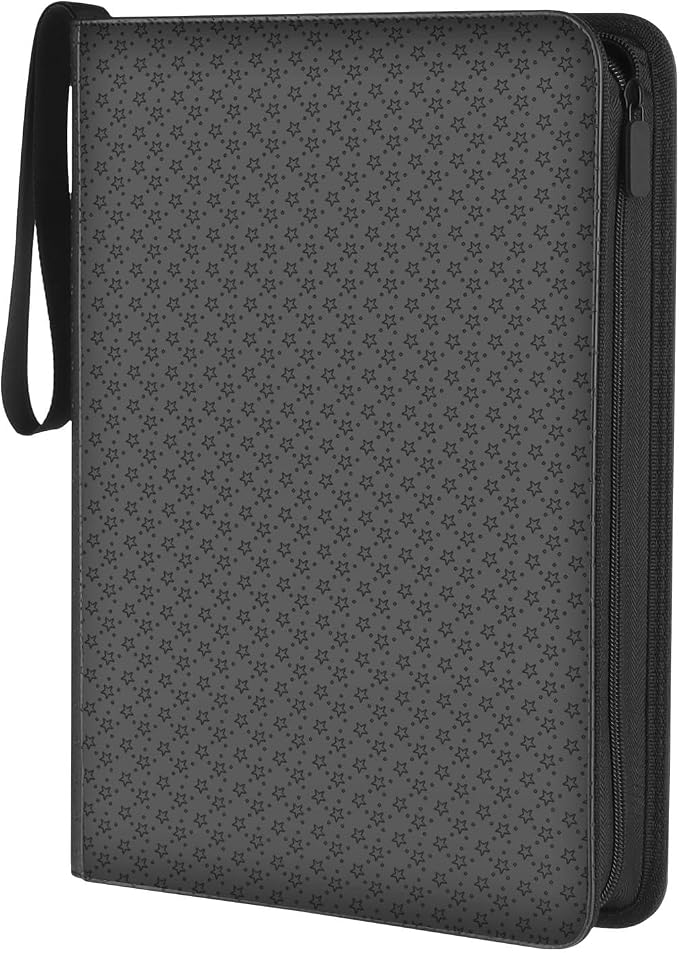 9-Pocket Card Binder - Holds 432 Cards, Premium Zippered Card Album Folder, 24 Side Loading Pages, Compatible with Penny Sleeves for Basketball Football, TCG, and Game Card Storage & Display(Black)