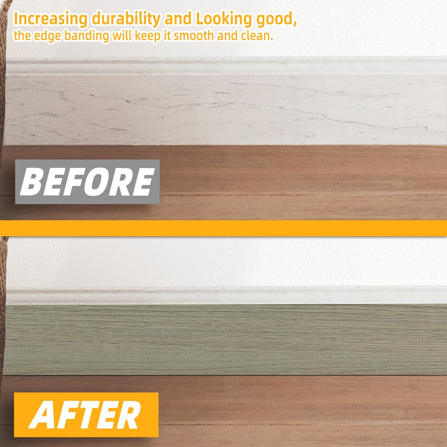 GSCIT Club Silver Walnut Wallpaper, 2.4 inch X 25ft Self Adhesive Wood Grain Repair Tape Silver Walnut Repair Patch for Tables, Chairs, Baseboards, Doors, Windows, Floors, Handicraft DIY.