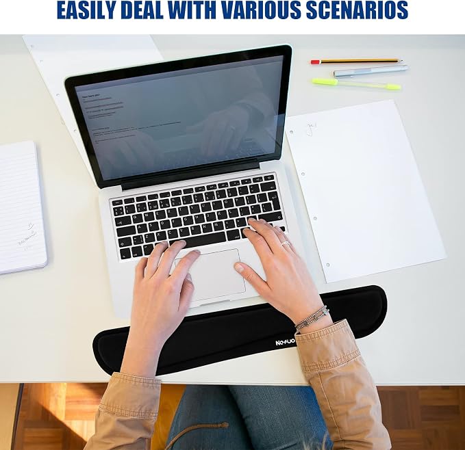 Keyboard Wrist Rest, Gel Memory Foam Keyboard Pad with Wrist Support for Easy Typing & Pain Relief, Comfortable Keyboard Rest Suit for Computer, Laptop, Office & Home (Black)
