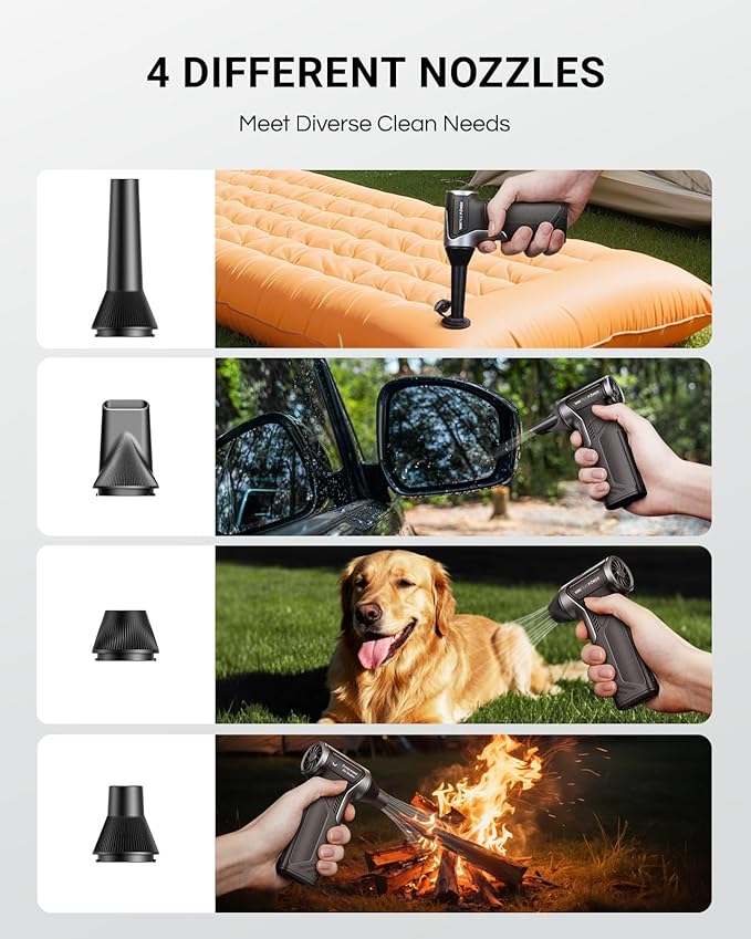 T150 Compressed Air Duster 110000RPM Super Power Air Duster, 3-Gear Adjustable Mini Blower with Fast Charging, Dust Blower for Computer, Keyboard, House, Outdoor,AC,PC and Car