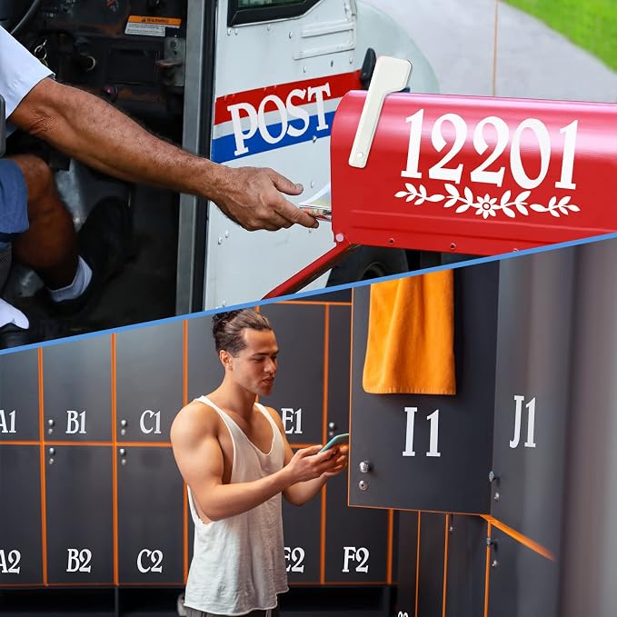 Reflective Mailbox Numbers Stickers for Outside,132 Pcs 3" Self Adhesive Letter and Number Stickers for Address Mailbox,White Vinyl Waterproof Stick on Address House Decals for House Sign Door Cars