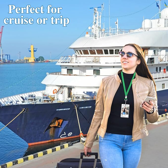 96 Pack Lanyards for ID Badges Cruise Lanyard for Ship Cards with Waterproof ID Badge Holder Cruise Essentials 2026 (12 Colors)
