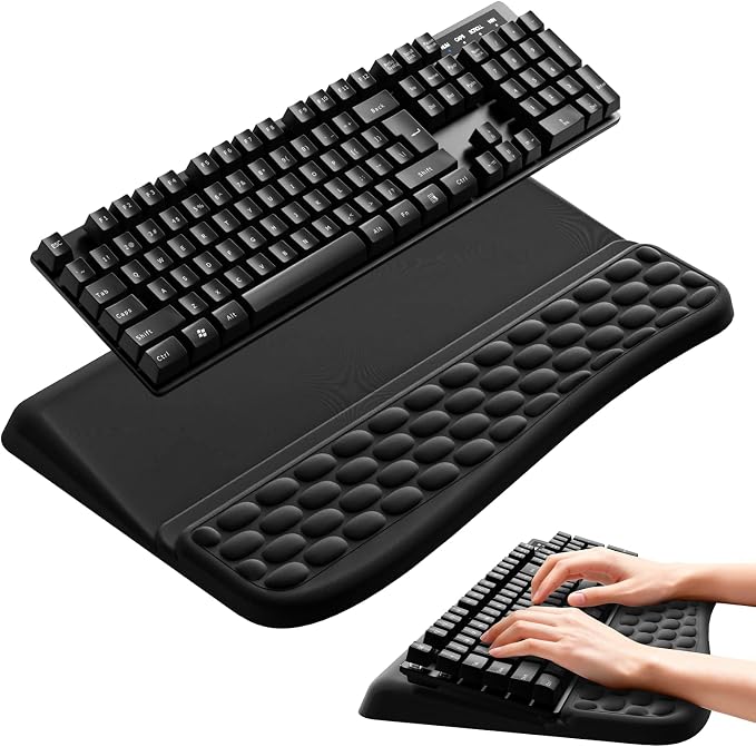 Wrist Rest for Computer Keyboard, Keyboard pad with Wrist Support | Wrist Rest for Computer Keyboard with Two Adjustable Keyboard Angles, Slow Rebound Comfortable Foam and Skin-Friendly Fabric
