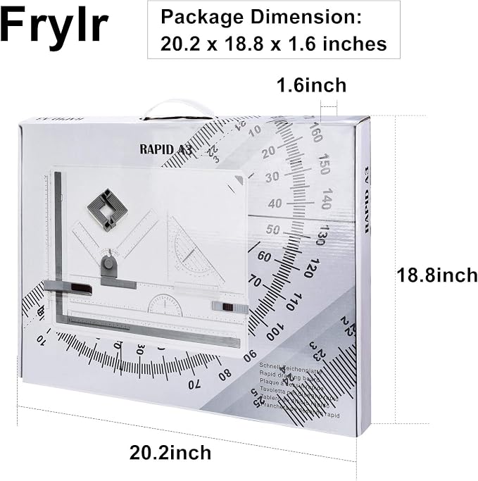Metric A3 Drawing Board Drafting Table Multifunctional Drawing Board Table with Clear Rule Parallel Motion and Angle Adjustable Measuring System