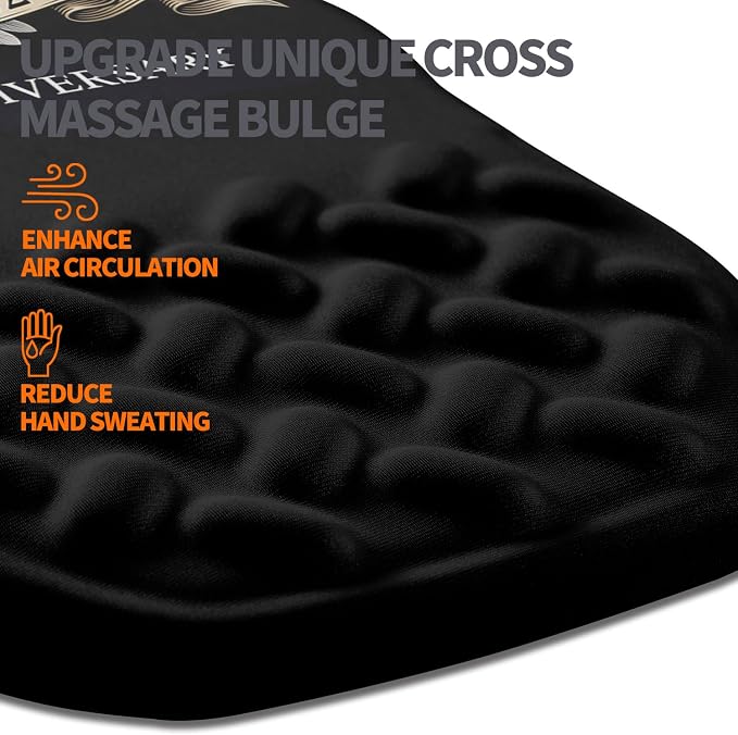 Ergonomic Slope Mouse Pad Wrist Support, Wrist Rest Mousepad for Carpal Tunnel Pain Relief with Massage Bulge and Slow Rebound Memory Foam (12x8 inch, 250th Anniversary)
