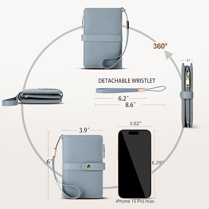 Small Wallet Women RFID Blocking Vegan Leather Slim Thin Bifold Credit Card Wallet Passport Holder Ladies Travel Wallet Mini Purse with Zipper Pocket