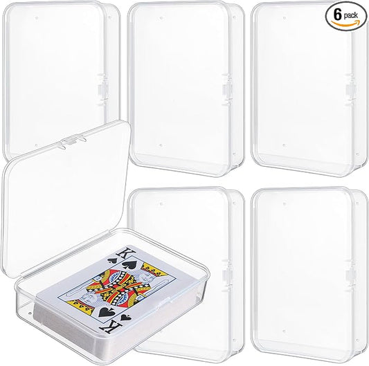 Playing Card Case Clear Card Deck Box Acrylic Playing Game Card Storage Holder Blank Business Card Organizer for Game Card Beads, Craft items, Coins, Jewelry Small Accessories (6)