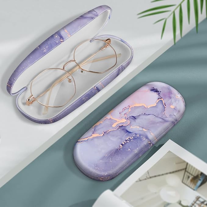 FINTIE Hard Shell Eyeglasses Case, Portable Protective Glasses Cover Eyeglass Holder Box with Cleaning Cloth for Men Women