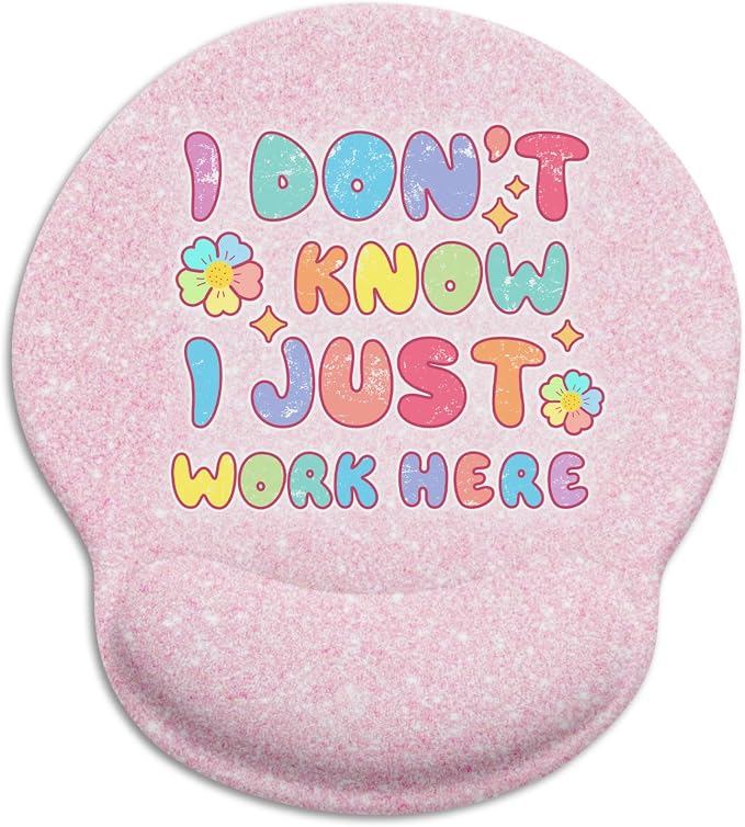 LIMKRIAN Pink Ergonomic Mouse Pad with Wrist Rest, Funny Gaming Mousepad Wrist Support with Non-Slip Pain Relief PU Base, Cute Computer Mouse Pads for Desk Pink Office Desk Accessories Decor Supplies