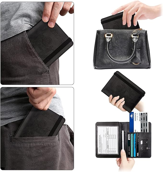 WALNEW Passport Holder for Travel, RFID Passport Wallet, Travel Essentials