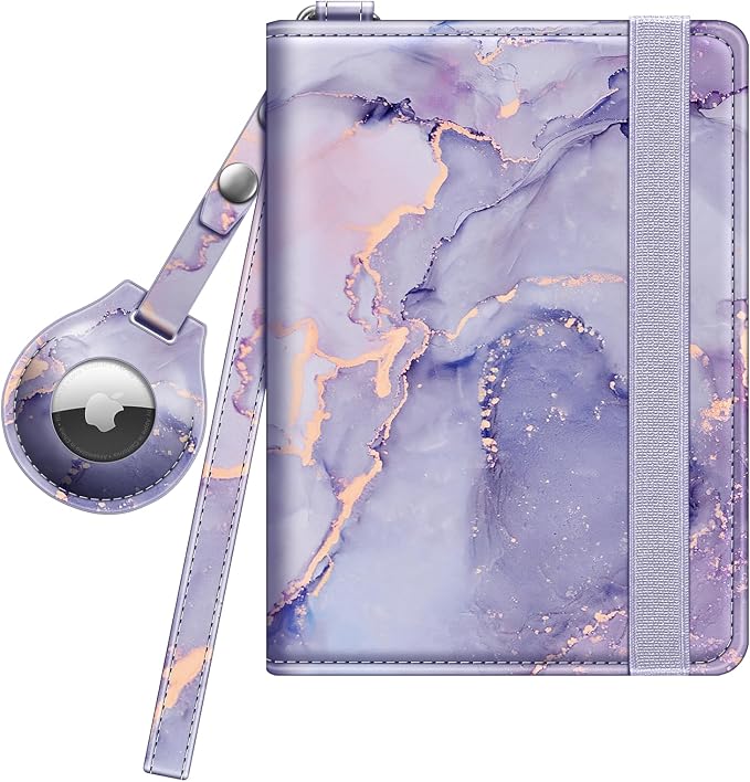 FINTIE Passport Holder with Airtag Holder, Slim Travel Wallet | RFID Blocking Passport Cover Protector Essentials with Credit Card Slots, Women/Men