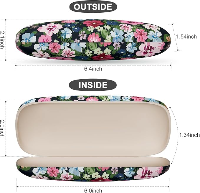 Eyeglasses Case, Portable Hard Shell Protective Case for Glasses, Eyeglass Holder Box for Women with Cleaning Cloth