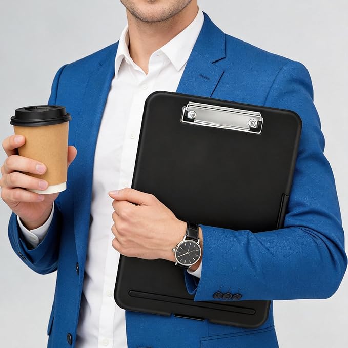 6 Pack Clipboard with Storage, High Capacity Storage Clipboard 8.5 x 11, Letter Legal A4 Size Paper, Inner Plastic Folder Attached for Teacher Office Home, Size 12.5 x 9.4 x 0.8 in