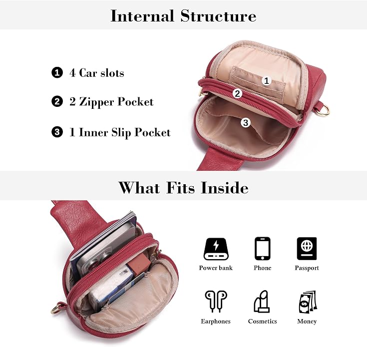Lightweight Small Crossbody Sling Bag for Women | Mini Travel Purse,Multi-pocket with Card Slots,Durable Vegan Leather,Everyday Carry