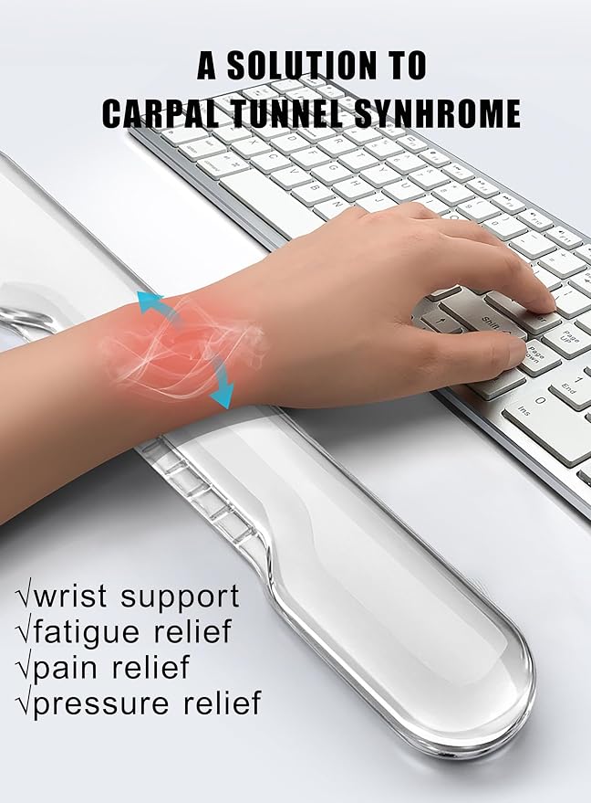 Mouse Pad with Wrist Rest, Soft Cloud Gel Keyboard Mouse Pad Set with Hand Wrist Support, Cute Non Slip Office Desk Accessories for Comfort/Pain Relief/Computer/Laptop (Clear Cave)