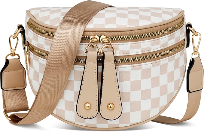 KKXIU Crossbody Bags for Women Vegan Leather Travel Bum Bag | Trendy Fanny Waist Pack | Shoulder Purse with Adjustable Strap