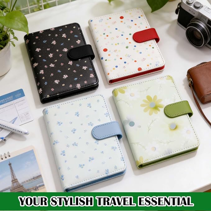 Melsbrinna Rfid Passport Holder for Travel women/Men, Cute Passport Wallet Rfid Blocking Card Slots, Rfid Passport Cover/CaseTravel Wallet, Passport Book Holder (1, floral green)