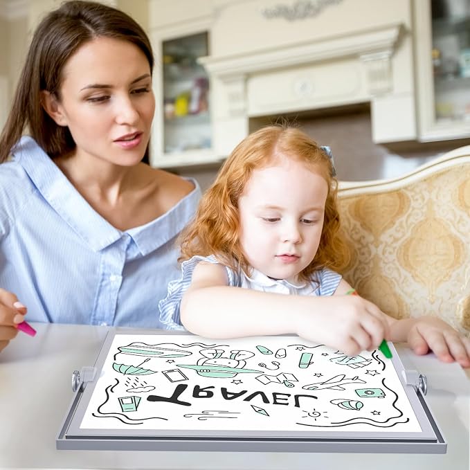 Dry Erase White Board,16X12IN Magnetic Desktop Whiteboard Calendar | Whiteboard 8 Markers, 4 Magnets, 1 Eraser, Portable Double-Sided White Board Easel for Kids Memo to Do List Desk