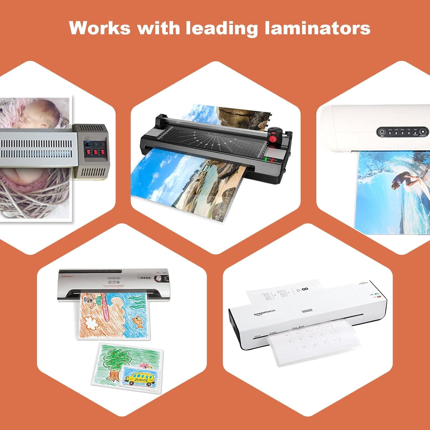 FungLam Thermal Laminating Pouches, 8.9 x 11.4-Inches Laminating Sheets, 3 mil Thick, 100-Pack, Clear