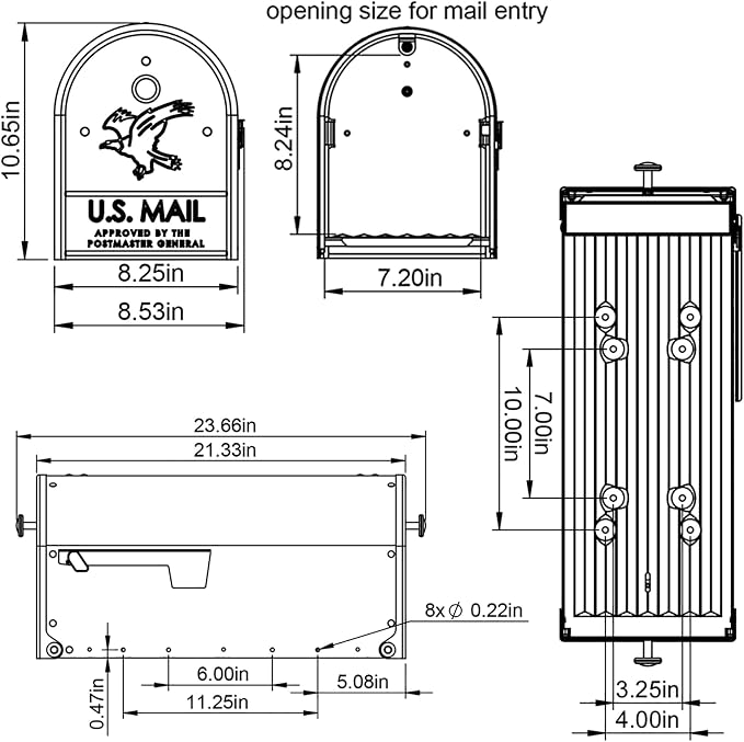 Gibraltar Mailboxes OM160BEC Outback Double Door, Large Capacity Mailbox, Black