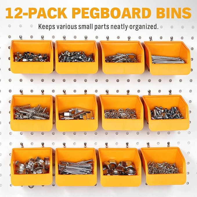 ELEAD 301-Piece Pegboard Hooks Kit, Peg Board Organizer Accessories with Bins for Organizing Various Tools, Fit 1/8 or 1/4 inch Pegboard for Hanging Storage, Garage, Workshop & Craft Room