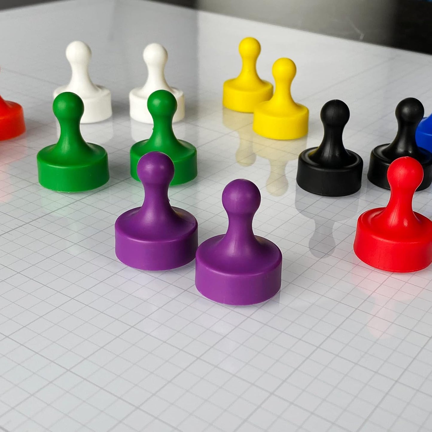 GLASSBOARD STUDIO Powerful Neodymium Magnets, Pawn-Shaped - Strong Fridge/Refrigerator and Whiteboard Magnet, Ideal for Office, Kitchen, Crafts - Rare Earth, Heavy Duty (2, Yellow)