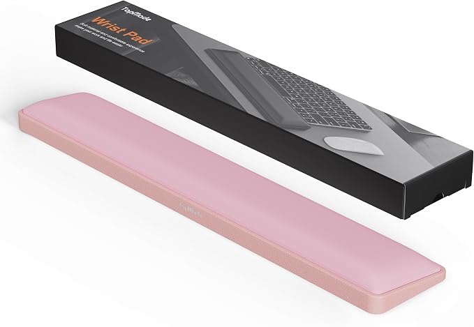 TopMade Keyboard Wrist Rest, Cooling Gel & Upgrade Soft Memory Foam Design Wrist Support for Keyboard, Full-Size Keyboard Hand Rest Pad, Ergonomic Palm Rest for Long Hours of Work, Gaming, Pink