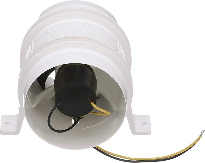 Attwood 1749-4 Turbo 4000 Series II In-Line Blower, For 4-Inch Interior Diameter Vent Hose, Water Resistant, 12-Volt (Pack of 6)