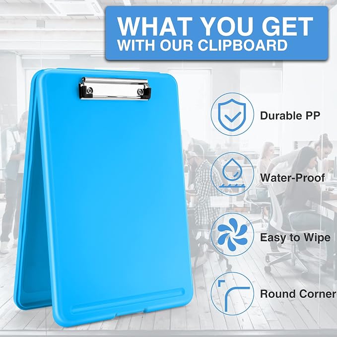 Sooez Clipboard with Storage, Plastic Nursing Clip Board, 8.5" x 11", Work | Sturdy Clipboards Foldable, Cute Hanging Clip Board Case, Teacher, Classroom Must Haves, Office School Supplies, Women & Men