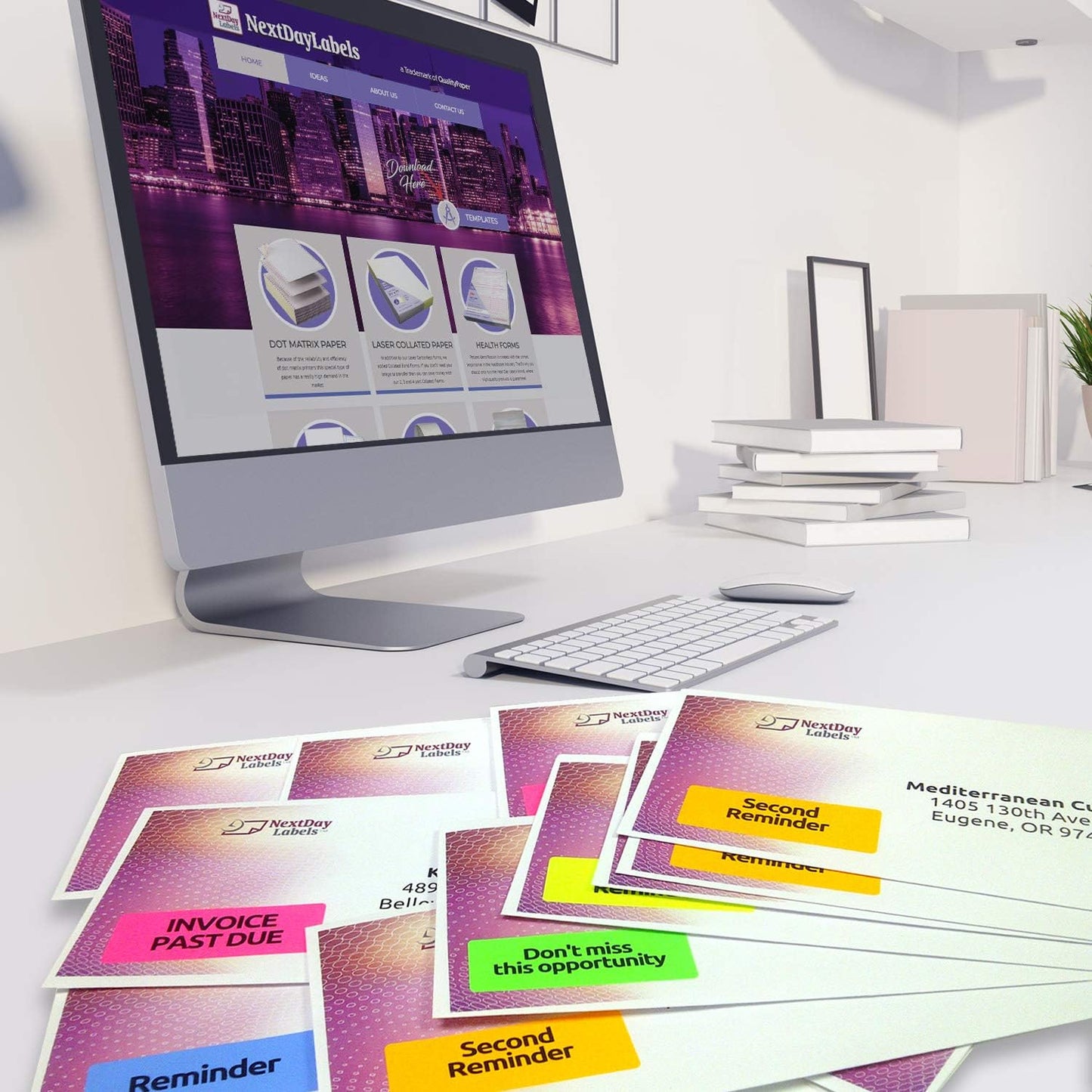 NextDayLabels 8-1/2 x 11" Neon Color High Light Fluorescent Labels for Laser & Inkjet Printer (Yellow Fluorescent, 1" x 2-5/8" - 30 Per Page | 1500 Label)
