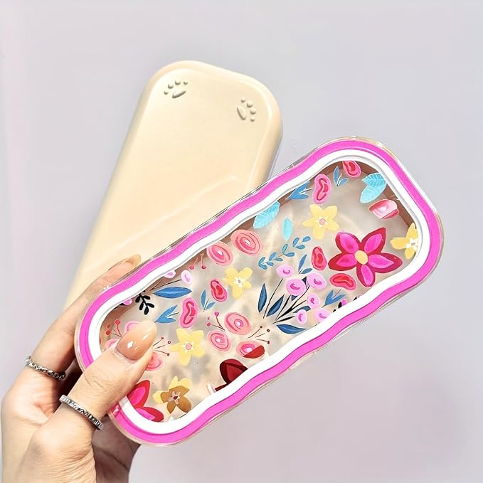 Glasses Case Hard Shell, Clear Eyeglass Case, Cute Holder for Sunglasses and Reading Glasses