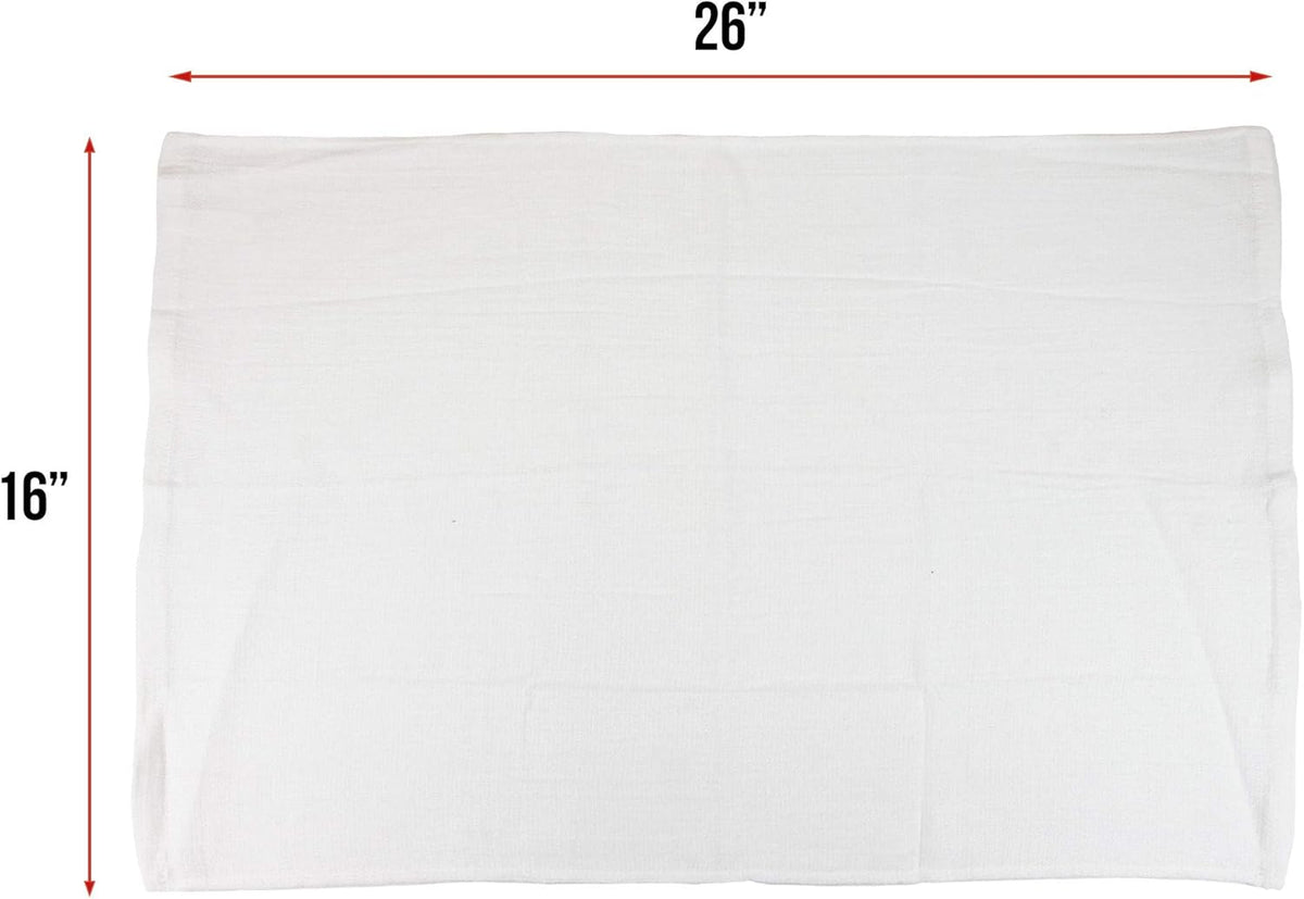 Arkwright Surgical Huck Towels - (Bulk Case of 120) Lint Free & Highly Absorbent Pre-Treated Cotton Cleaning Cloths, Perfect for Medical, Auto Detailing, Window, and Shop, 16 x 26 in, White