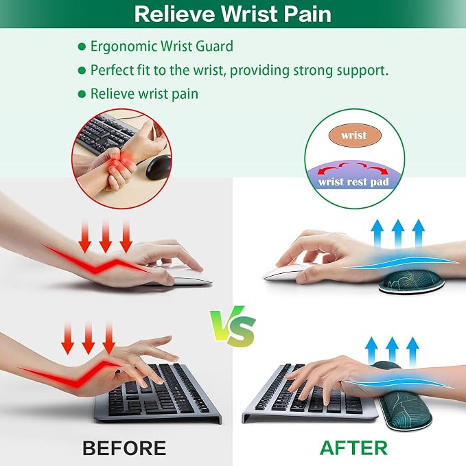 Desk Mat, Large Gaming Mouse Pad with Wrist Rest, 4 in1 | XXL Mousepad Keyboard Wrist Rest Mouse Pad Wrist Support Cup Coaster Set Ergonomic for Computer Desk Decor Office Women