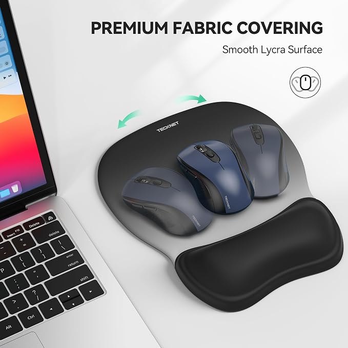 TECKNET Gel Ergonomic Mouse Pad with Wrist Rest, Non-Slip PU Base, Gradient | Comfortable Gel Cushion, Pain Relief, Smooth and Waterproof Surface, Mouse Pad with Wrist Rest for Office, Gaming and Study