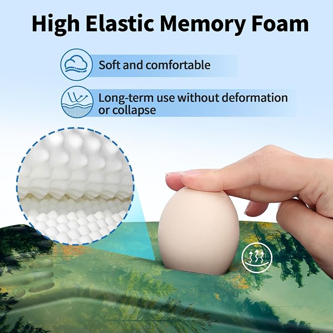 YIWEI Ergonomic Mouse Pad with Wrist Rest for Carpal Tunnel Pain Relief | Memory Foam Wrist Support,Non-Slip Rubber Base, Keyboard Computer Mousepad,Lycra Cloth Surface,Gaming Home Office