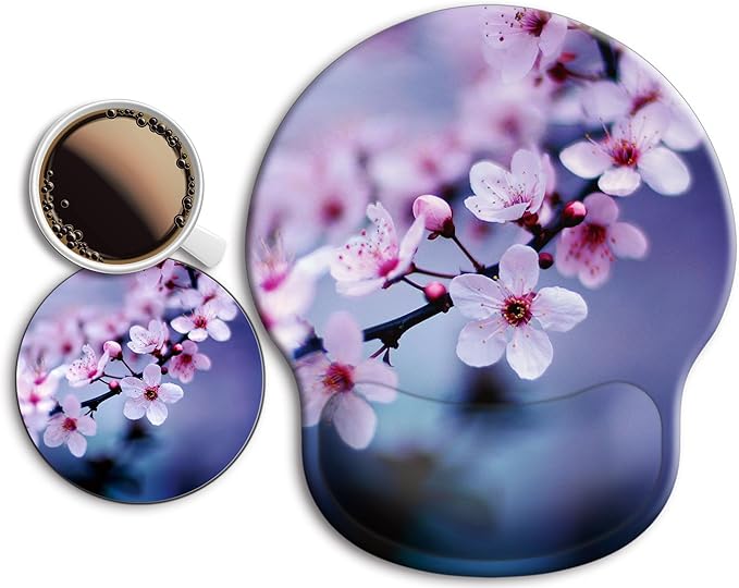 Ergonomic Mouse Pad with Wrist Rest Support,Gel Mouse Pads for Desk | Big Mousepad With Coaster Non-slip & Pain Relief for Computer, Home&Office Desk Decor
