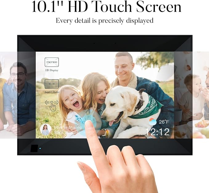 Digital Photo Frame 10.1 Inch WiFi Digital Picture Frame with 1280 * 800 IPS Full HD Touchscreen, Humblestead 32GB WiFi Smart Frame Share Photos and Videos Instantly from Anywhere via AiMOR App