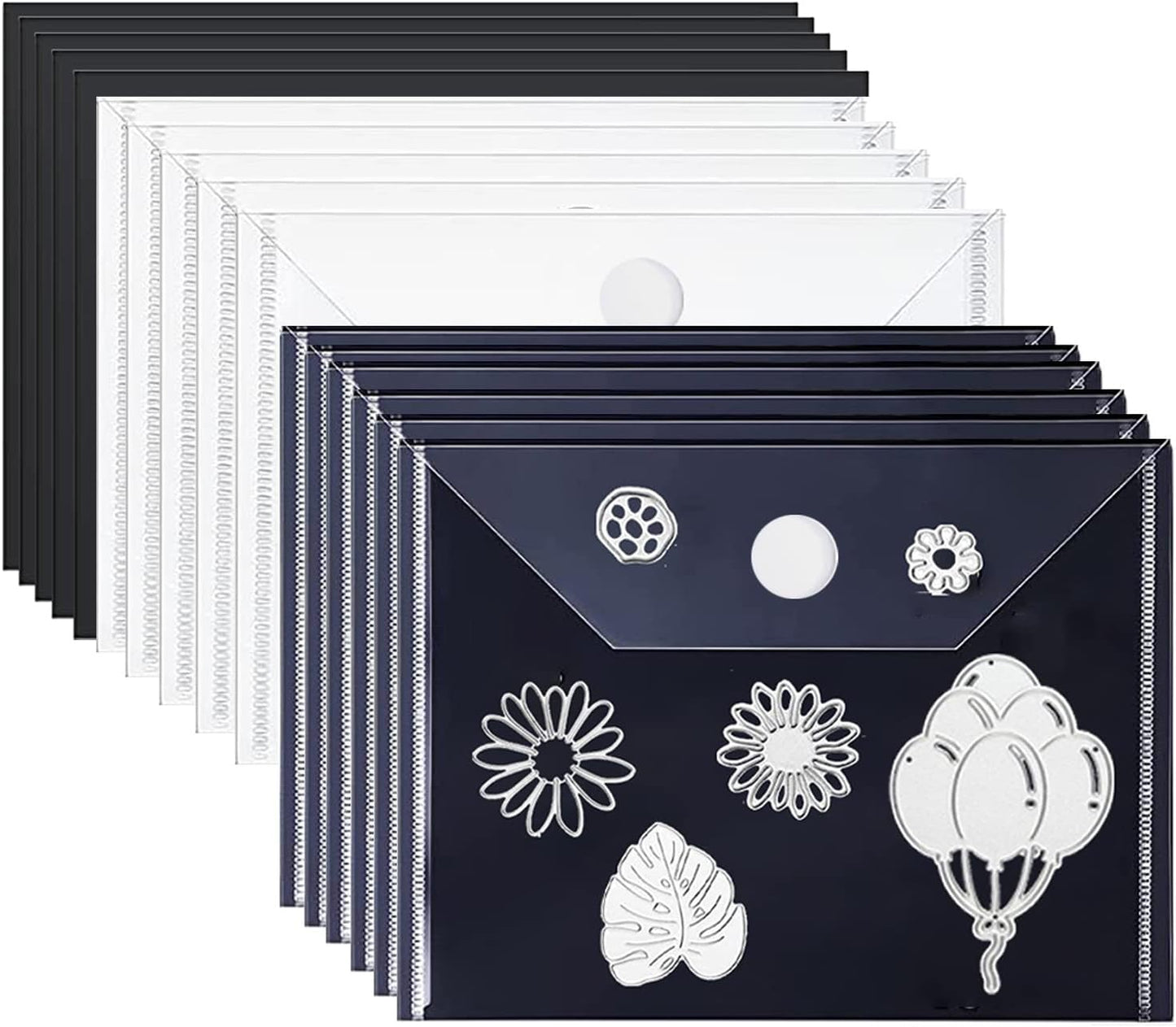 20PCS/Set 10 PCS 0.5mm Thickness Magnetic Sheets and 10PCS 7x5inch Clear Plastic Storage Bags for Dies and Stamp Sets Collections Reusable Sturdy PVC Clear Storage Pockets and Cuttable Magnetic Sheets