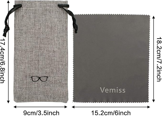 Vemiss Hard Shell Sunglasses Case, Large Linen Fabric Protective Glasses Case for Men Women