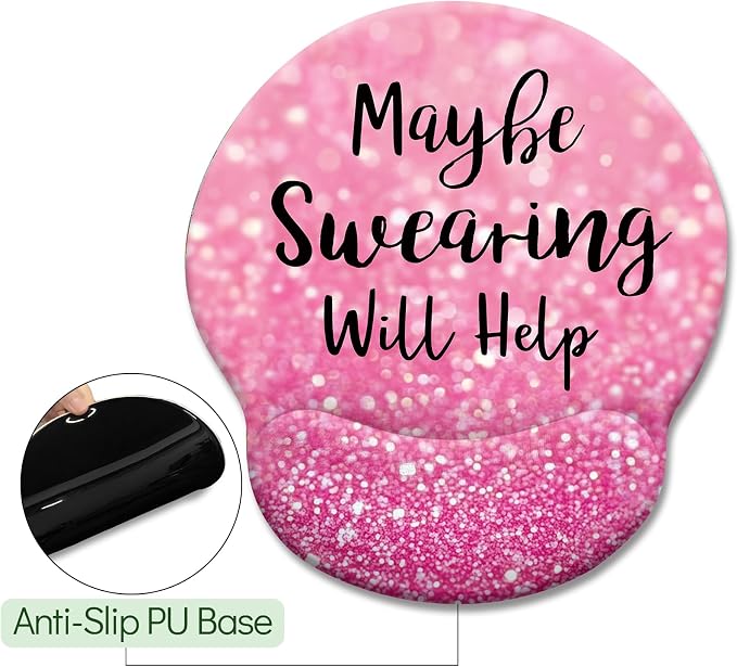 LIMKRIAN Pink Ergonomic Mouse Pad with Wrist Rest, Cute Mousepad for Women | Comfort Gel Wrist Support, Non-Slip PU Base, Smooth Surface, Mouse Pads for Desk Computer Office Supplies Desk Accessories