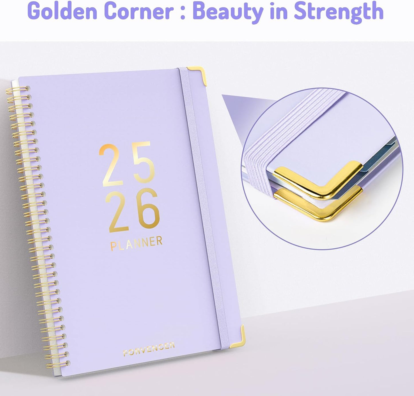 Jul 2025 - Dec 2026 Planner, Forvencer Academic Planner 2025-2026, 18 Month Daily Planner, 6" x 8", Weekly & Monthly Agenda Book, Hardcover Calendar Book, School Supplies for Student Teacher, Marble