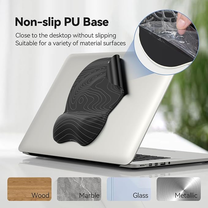 TECKNET Gel Ergonomic Mouse Pad & Keyboard Wrist Rest & Coaster | 3 in 1 Set, Pain Relief, Milk Silk Cloth, Non-Slip PU Base, Easy Typing, Memory Foam Wrist Support for Office & Home