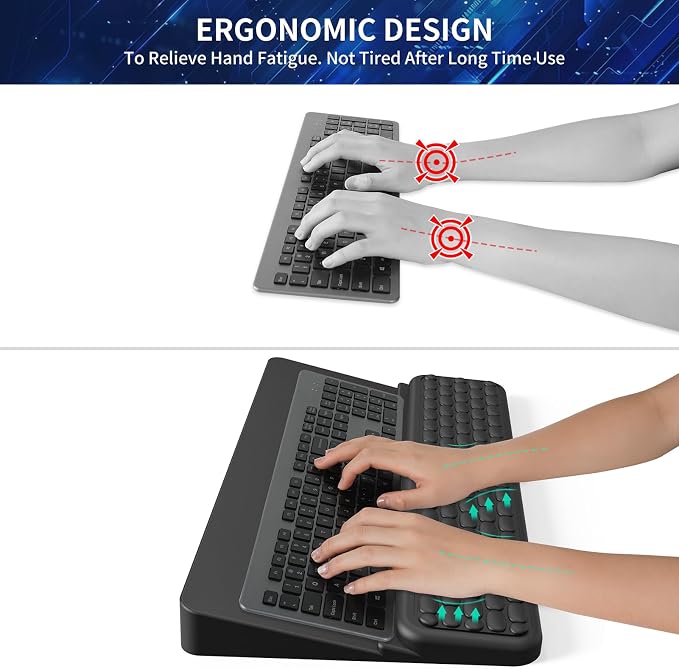 Wrist Rest for Computer Keyboard, Keyboard Wrist Rest, Ergonomic Keyboards Holder for Easy Typing Working, Wrist Pad for Keyboards with Comfortable Wrist Rest for Keyboard Black