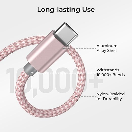 Basesailor for Kindle Fire HD 2024 USB Type C Charger Cable 6.6FT 2Pack,Charging Cord for Fire HD 7 2022 12th,10 9th 2019,8 10th 2020,Paperwhite 11th 2021 Generation,A03s,A51,A52,A53,Apple 17 Air 16 e