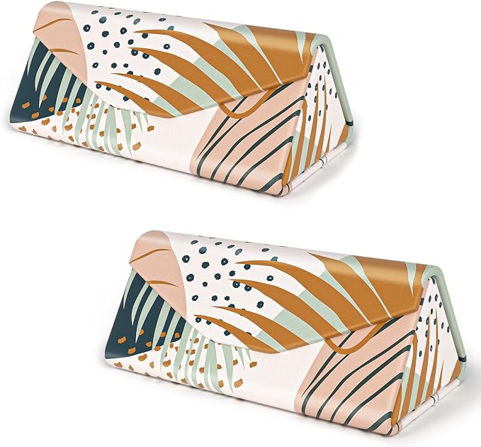 Sunglasses Case, Foldable Glasses Case, Magnetic PU Leather Hard Shell Folding Eyeglass Holder Box, Collapsible Unisex