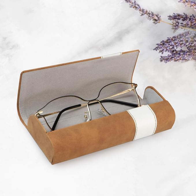 LifeArt Eyeglass Case Hard Shell, Portable Sunglass Case, Fashionable PU Leather Eyeglass Case, Lightweight
