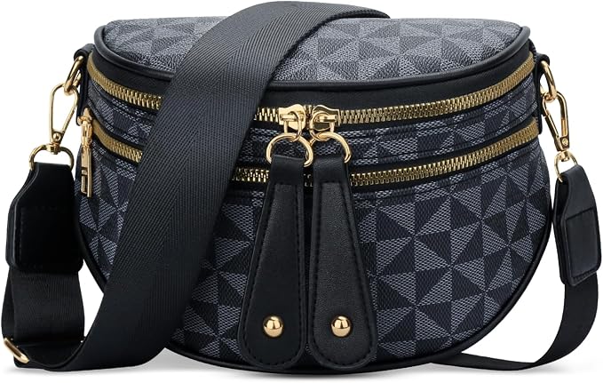 KKXIU Crossbody Bags for Women Vegan Leather Travel Bum Bag | Trendy Fanny Waist Pack | Shoulder Purse with Adjustable Strap