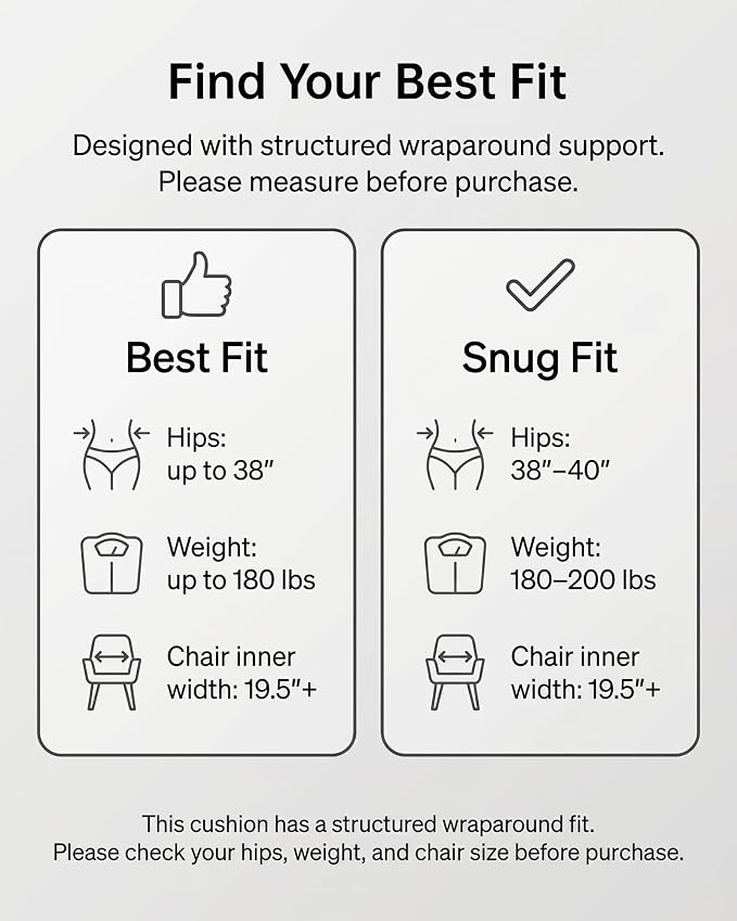 Ergonomic Lumbar Back Support Seat Cushion for Office&Car Chair Cushion | Office Chair Cushion Posture Correction Pad with Lower Back Support,Extra Thick Memory Foam,Long Sitting Comfort