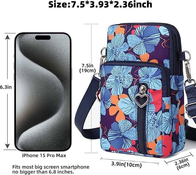 Small Crossbody Bag for Women - Mini Phone Purses with Crossbody Strap and Wallet - Nylon Arm Bag