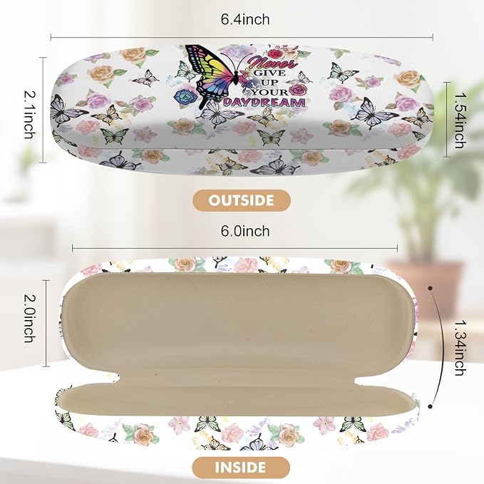 Glasses Case Hard Shell,Portable Protective Eyeglasses Case, Eyeglass Holder Box with Cleaning Cloth, for men women